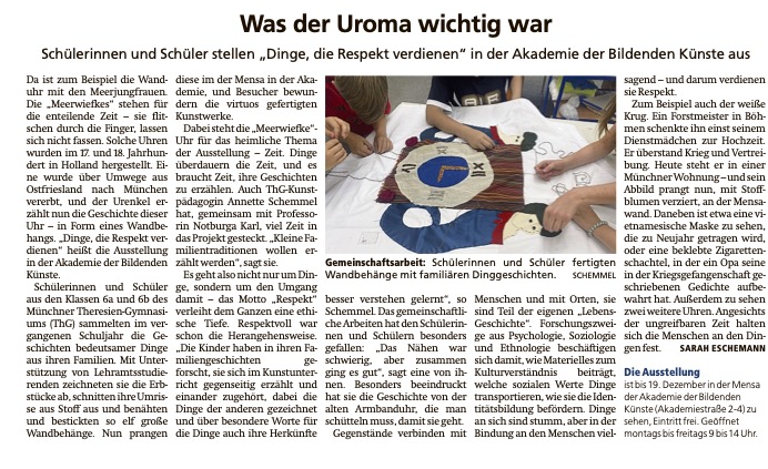 Artikel Dinge die Respekt verdienen MünchnerMerkur 19.11.2025